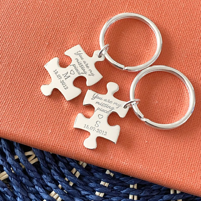 Puzzle pieces Key Ring for couples