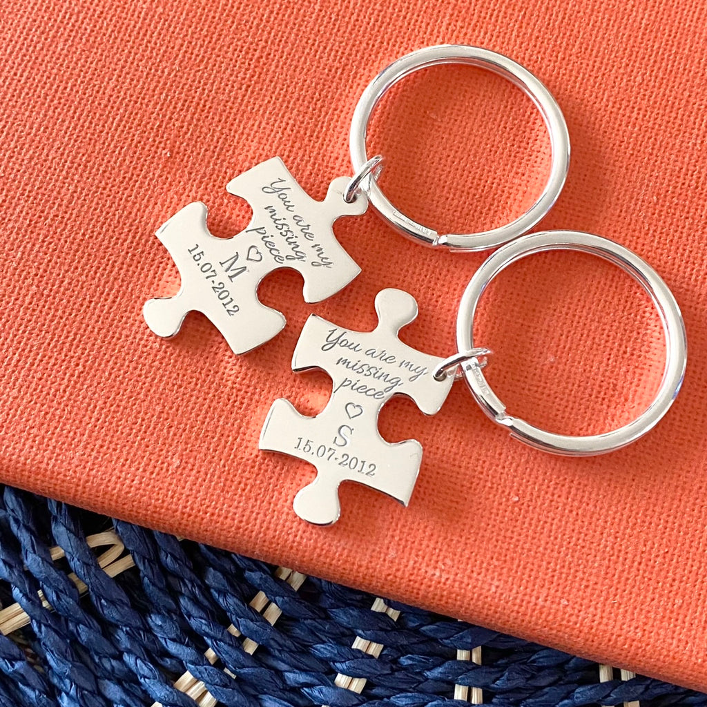 Puzzle pieces Key Ring for couples