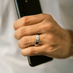 Silver Ring for men with customised engraving