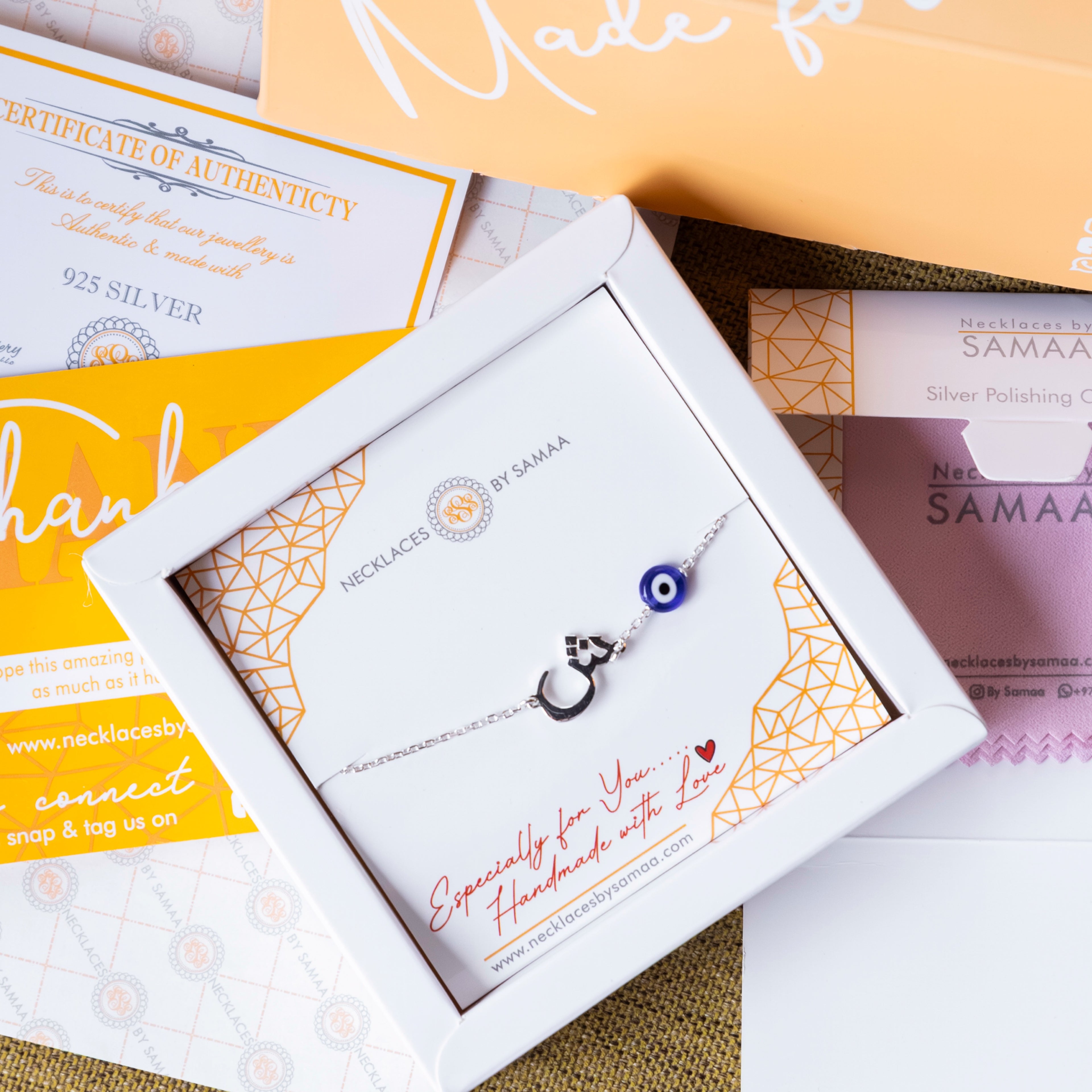 Arabic letter Bracelet with evil eye In dubai