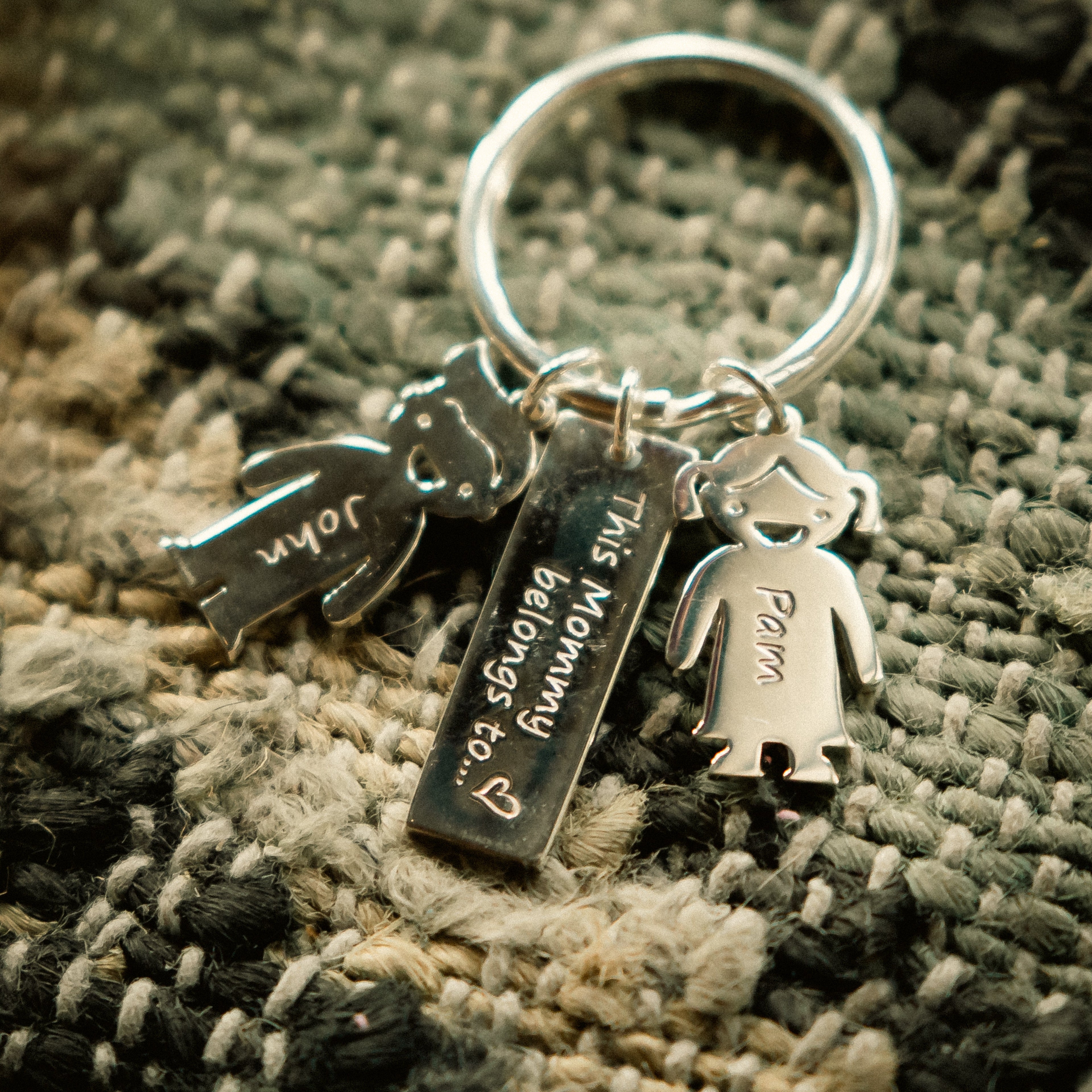 Family key ring for mother with children name