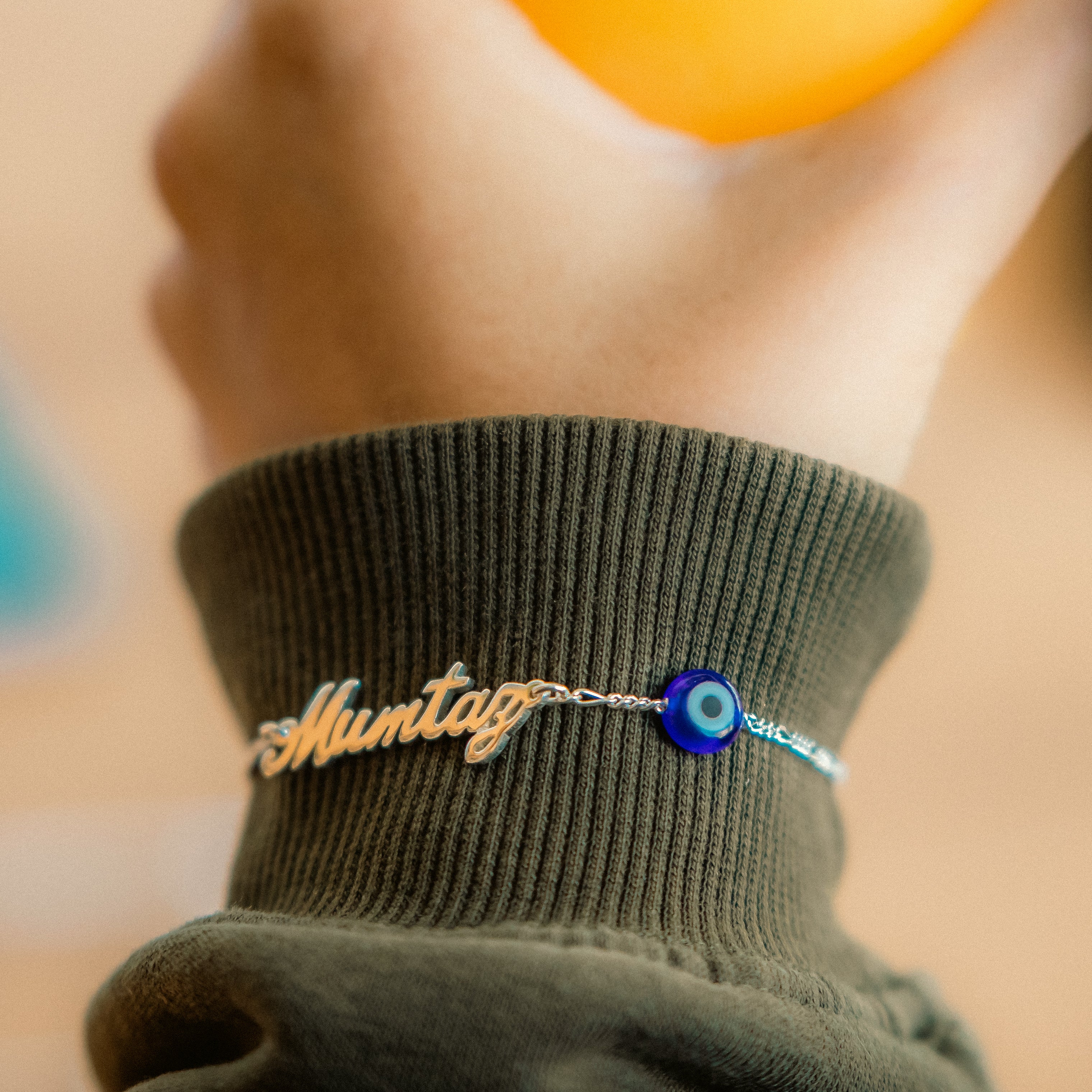 L name Bracelet with Blue eye in dubai abu dhabi