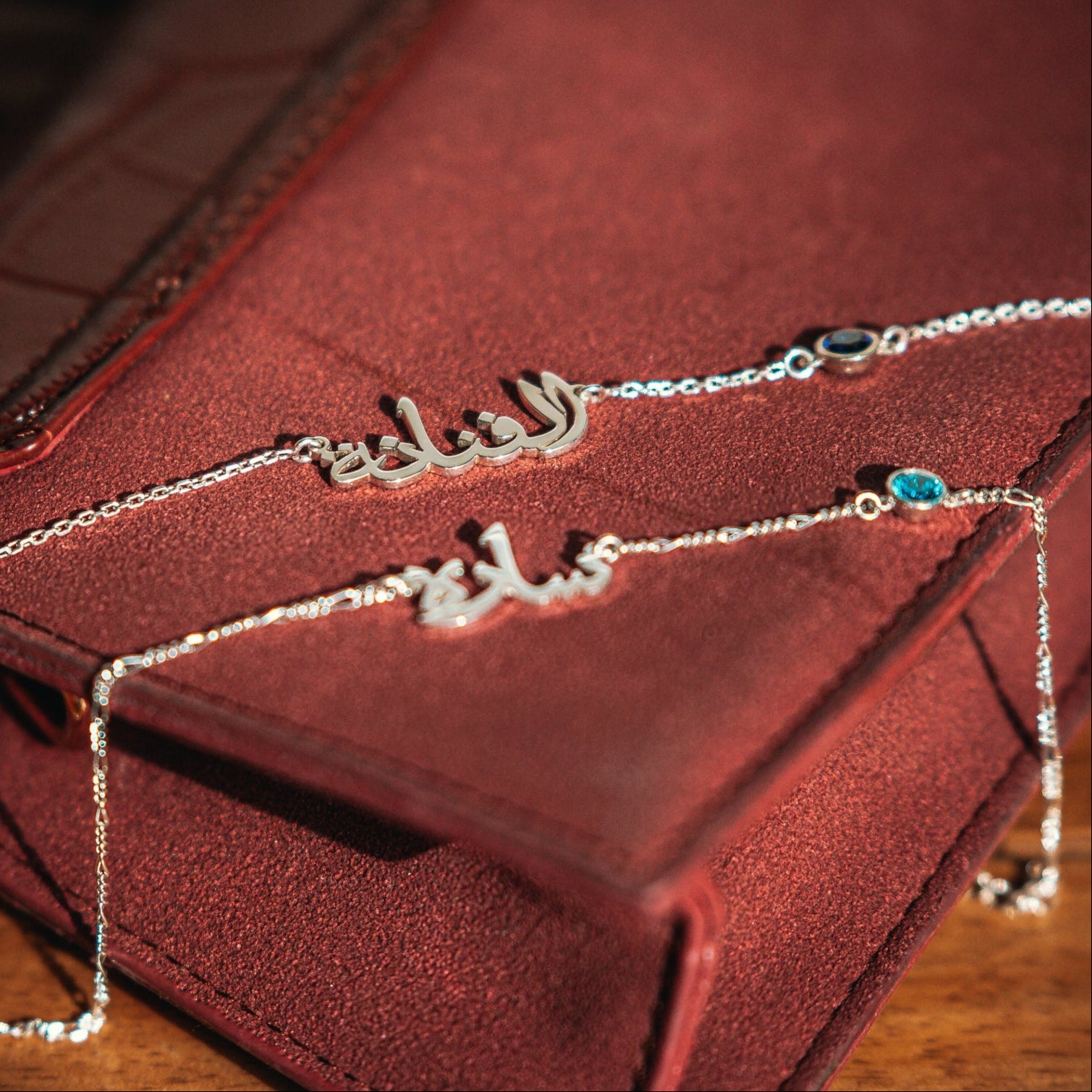 Name Bracelet with color stones in Dubai