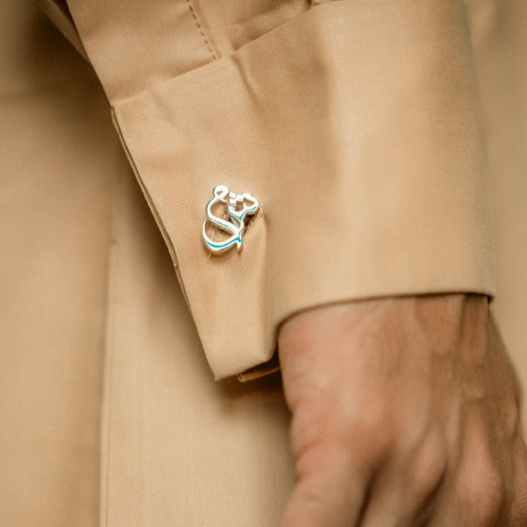 Personalized cufflinks with Arabic initials in UAE dubai