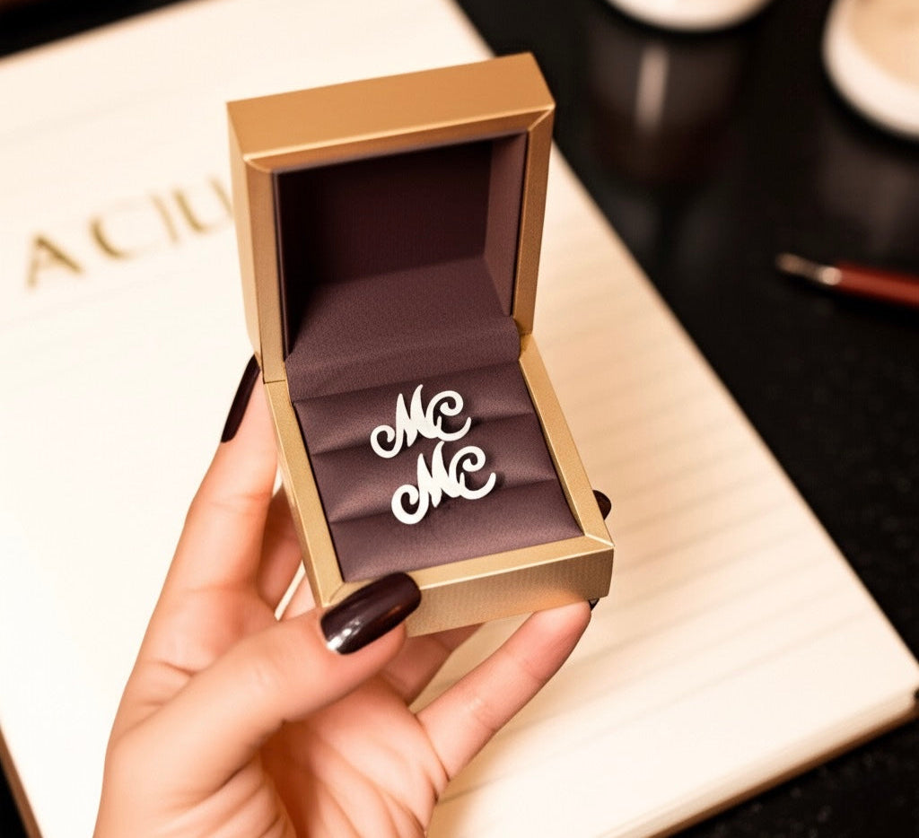 Silver personalized cufflinks in a gift box - necklaces by samaa