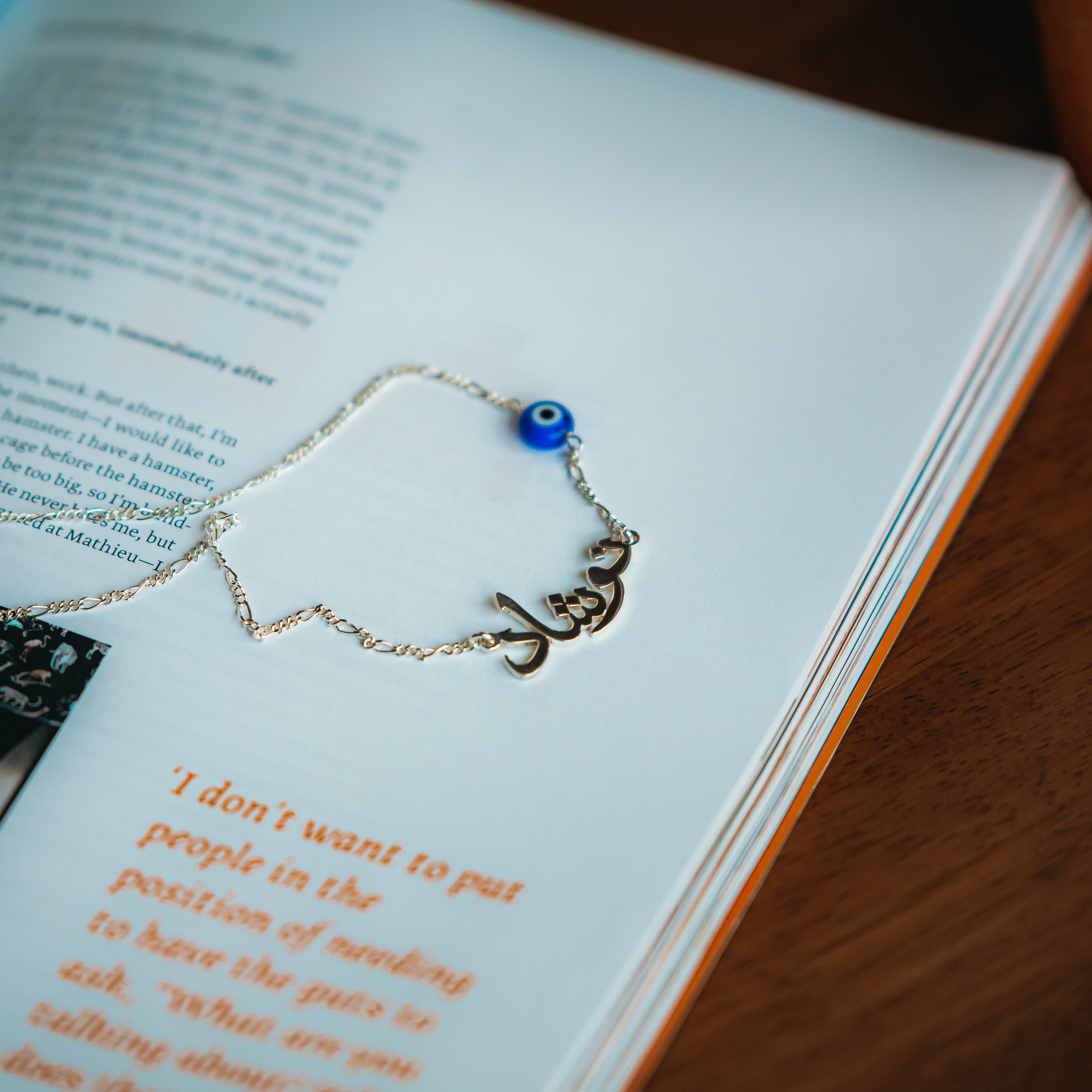 arabic name Bracelet with Blue eye in dubai