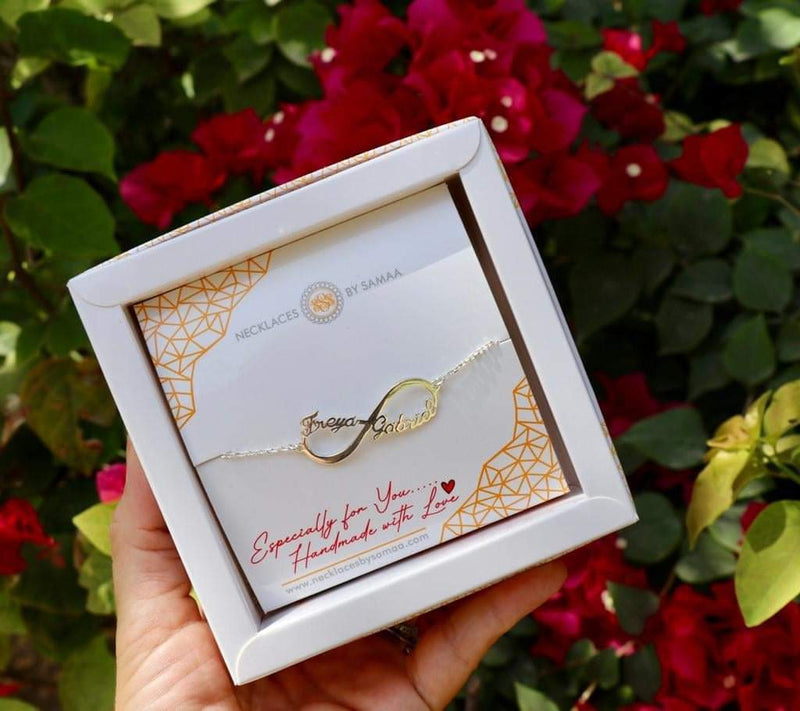 infinity Bracelet with 2 names in Dubai Abu Dhabi UAE