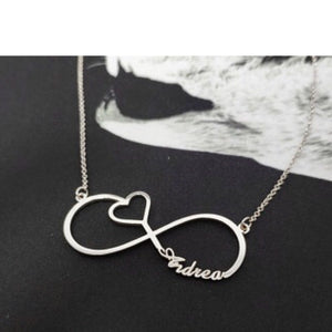 Customized Infinity Name Necklace with Heart