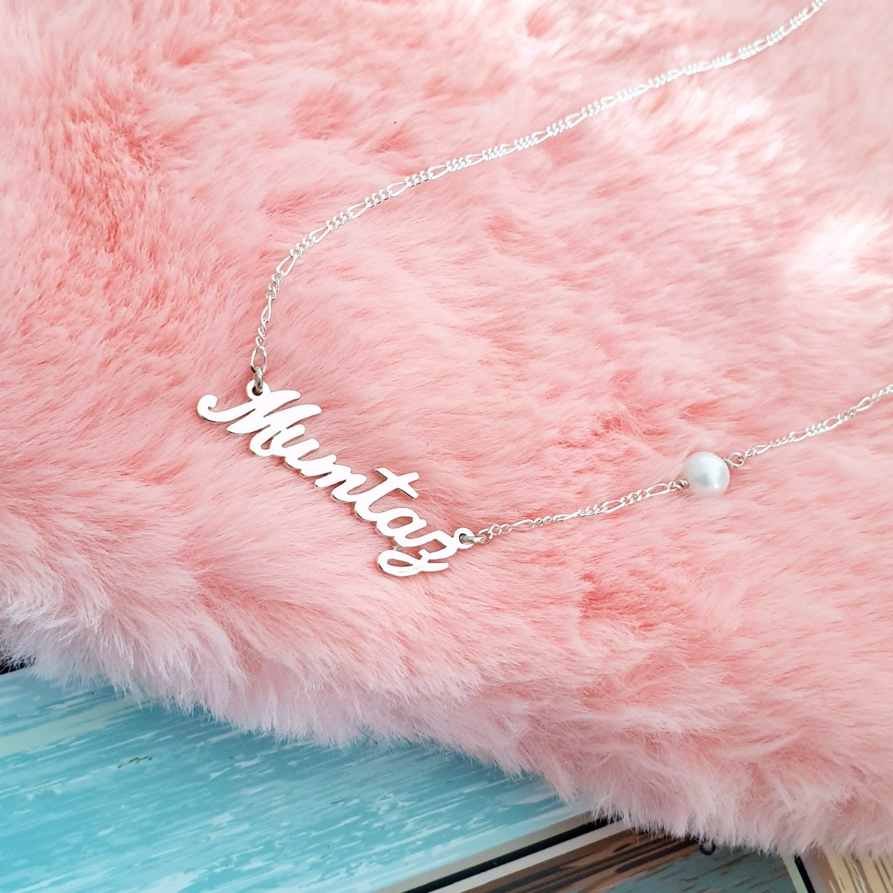 name necklace with heart