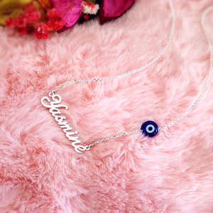 Personalized name necklace with evil Eye in Dubai sharjah abu dhabi