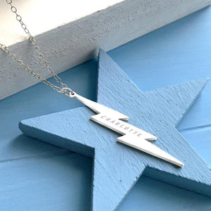 Personalized Men's Lightning Bolt Necklace