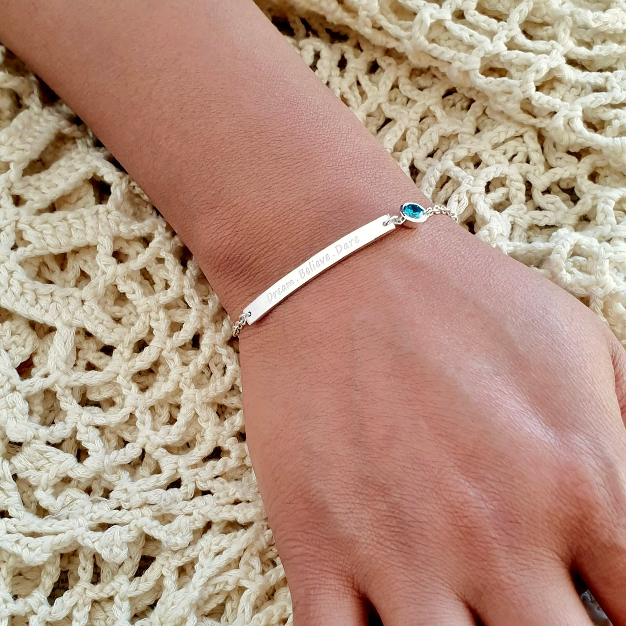 Bar Bracelet with color stone in sharjah dubai