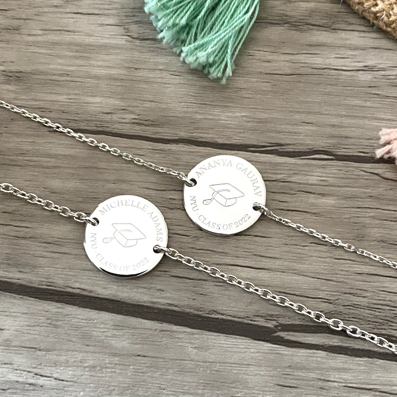 Silver graduation bracelet