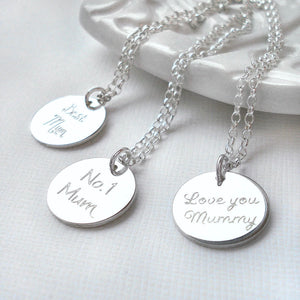 Personalized Round Disc Necklace with Engraving