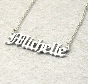 Personalized Name Necklace with Old English Fonts