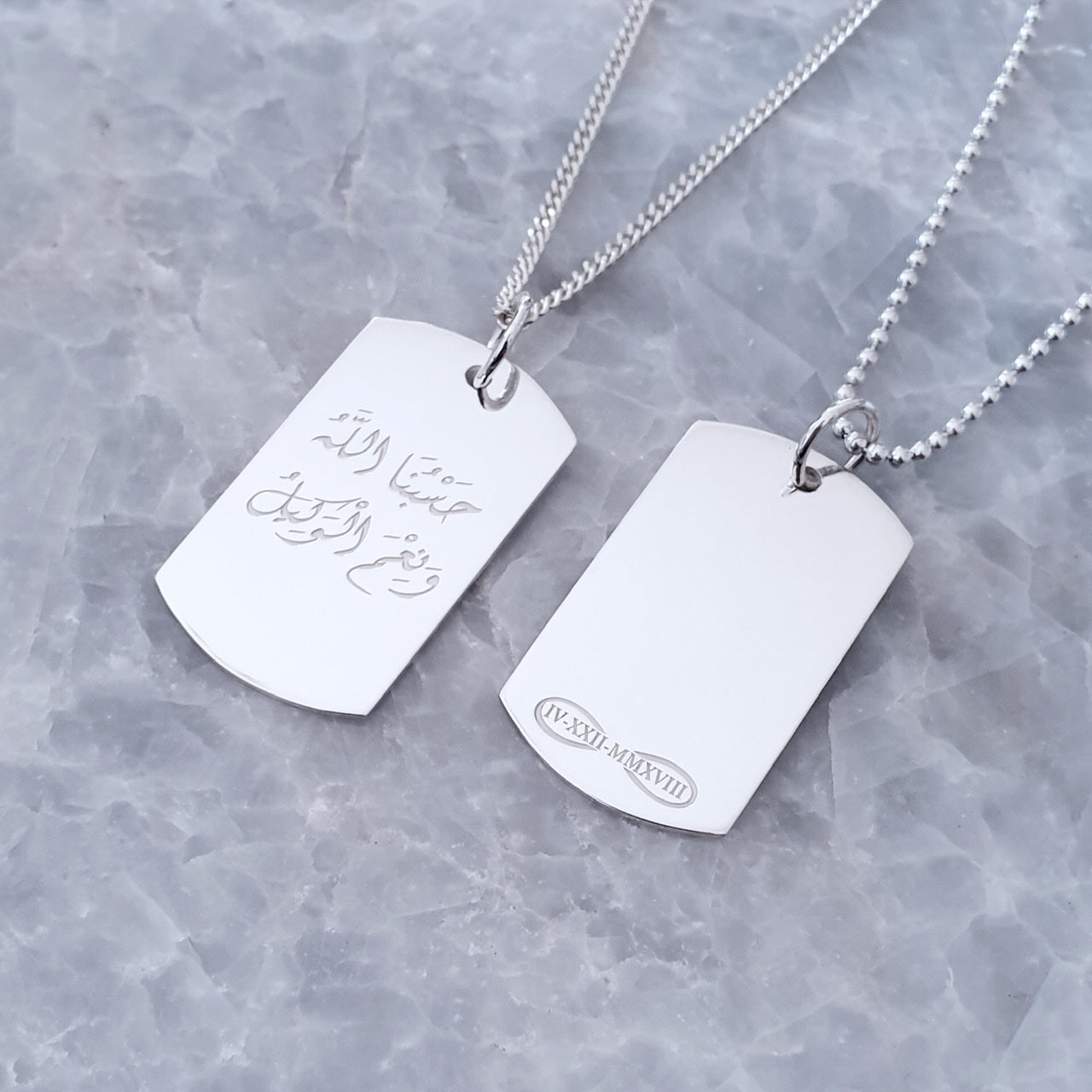 Customised Men Tag Necklace with Engraving
