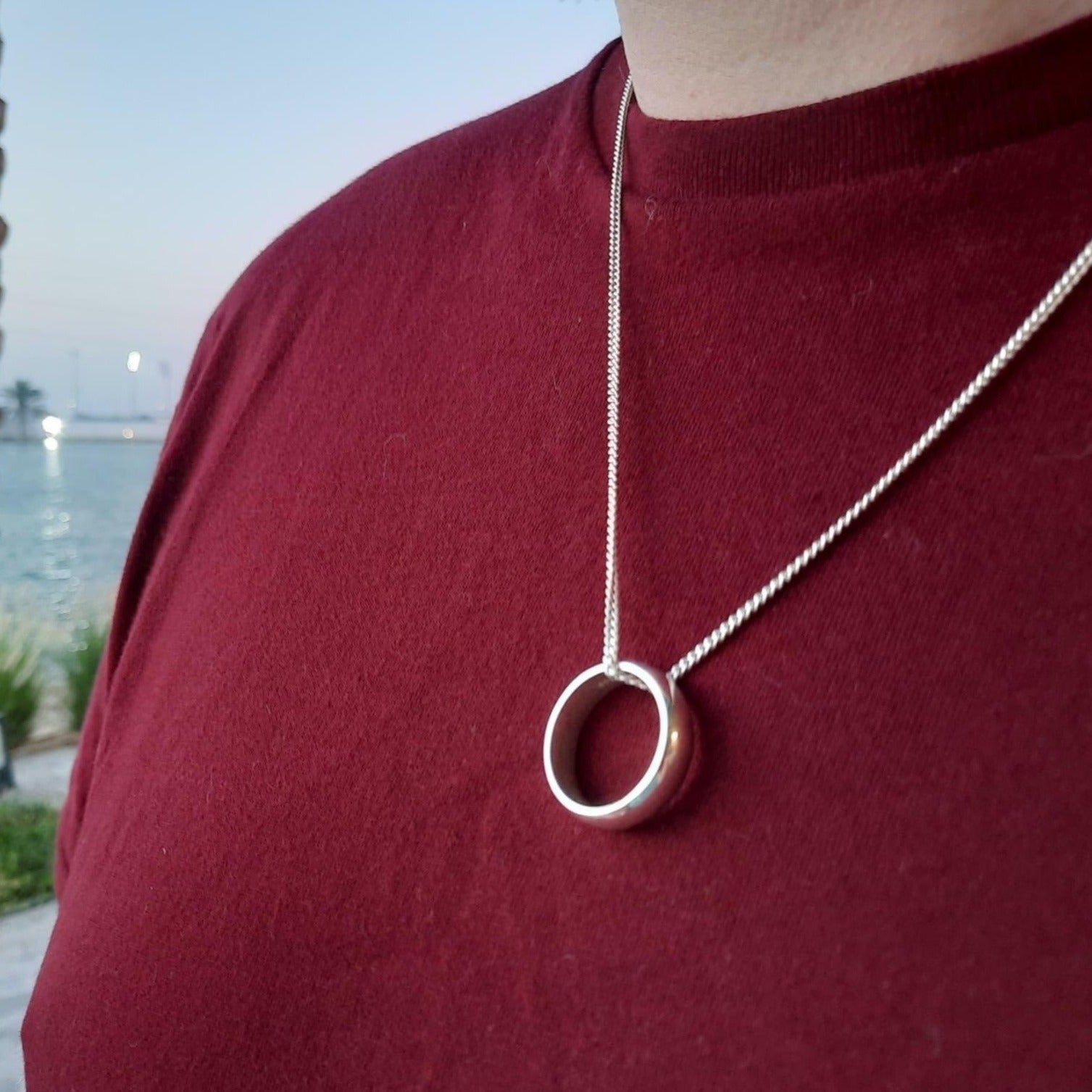 customised Men's Necklace with Engraved Ring