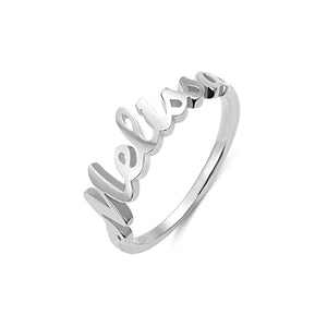 customised silver Name Ring