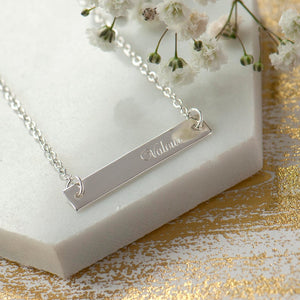 Customized Bar Necklace with Name Engraving