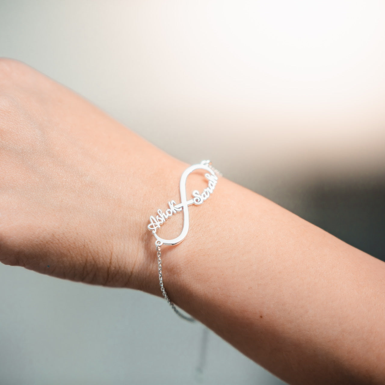 Customise gift for women Infinity Bracelet with 2 names