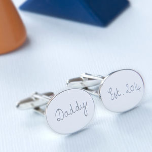 Personalized Oval Shaped Cufflinks with Engraving