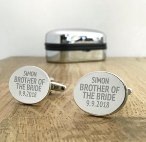 oval Shaped Cufflinks with Engraving