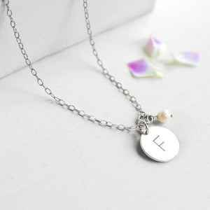 Personalized Round Disc Necklace with Charm