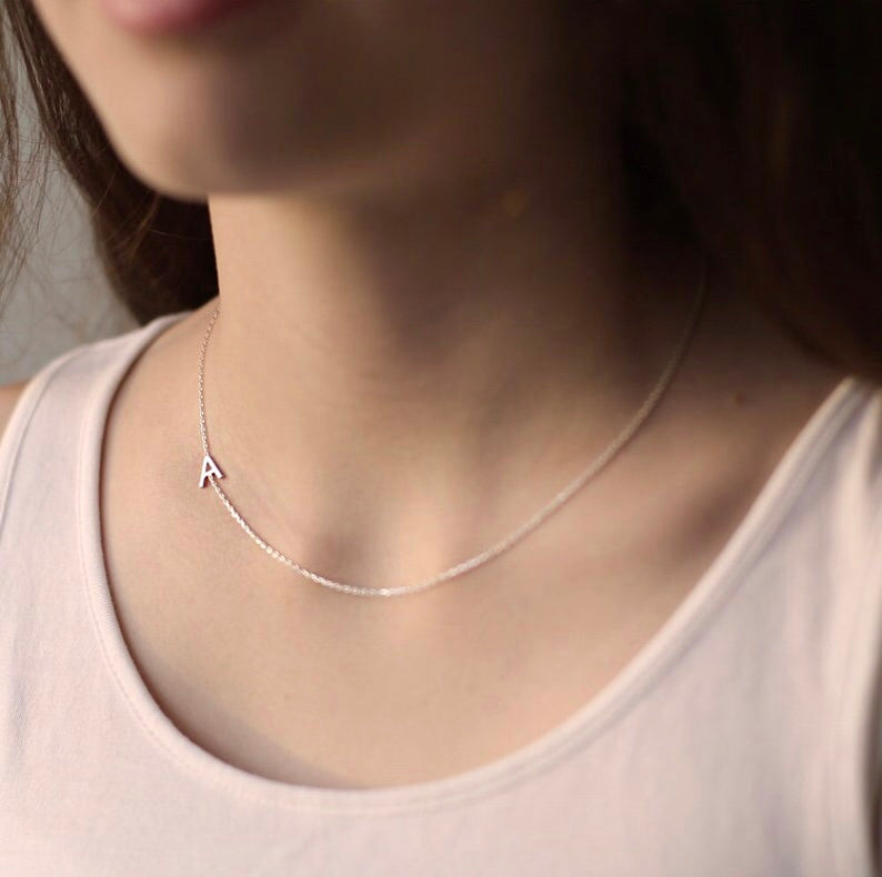custom made Sideways Initial Necklace