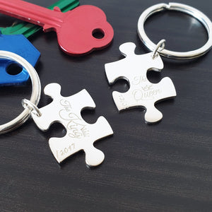 Customised puzzle pieces key ring for couples dubai abudhabi
