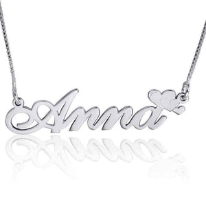Personalized Name Necklace with 3 Small Hearts