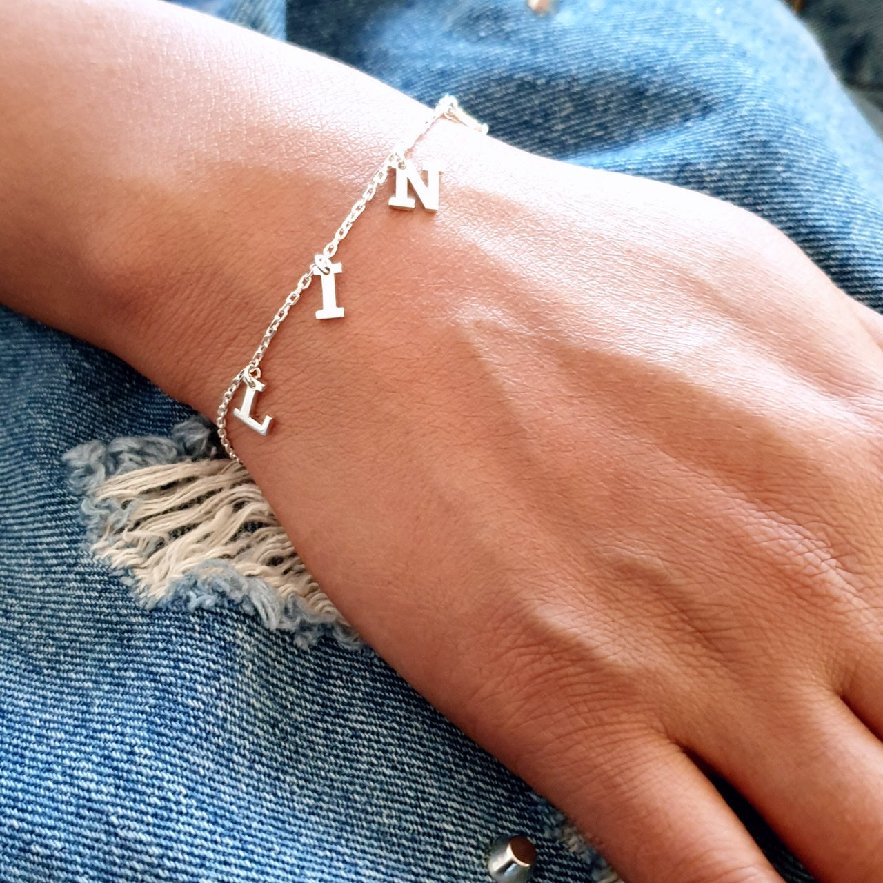 Customised Charm Bracelet with Name in dubai abudhabi