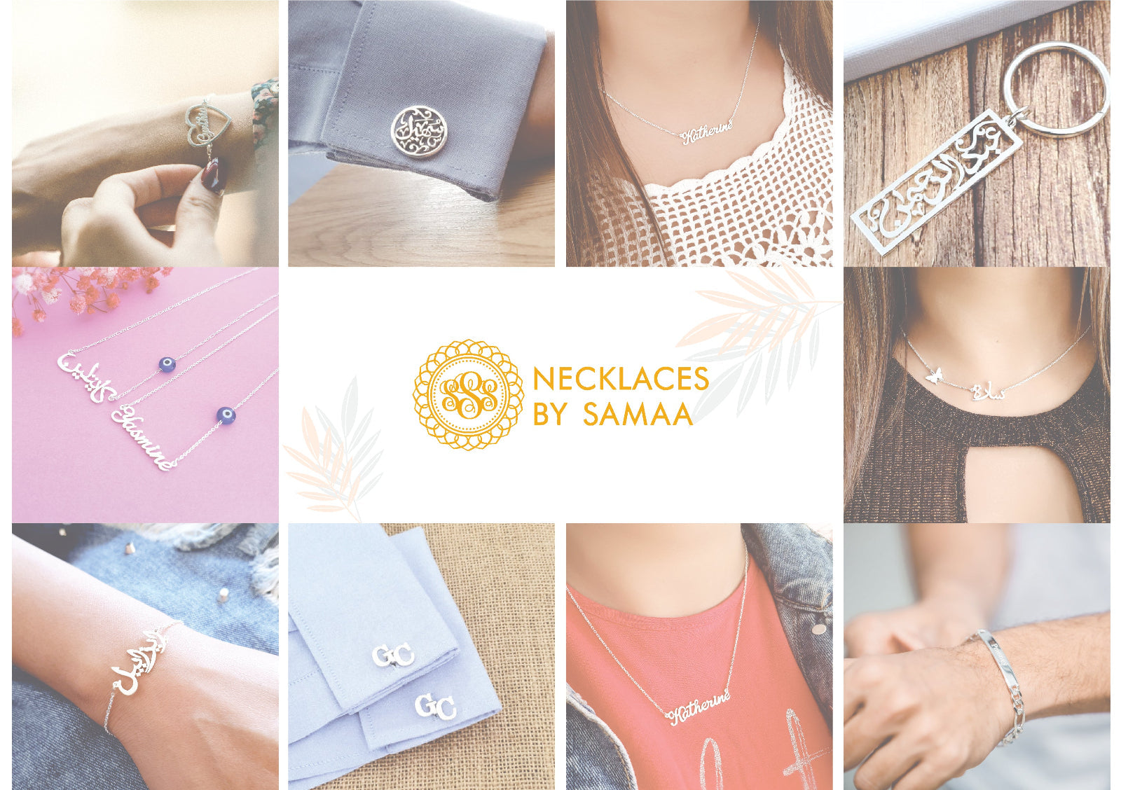 customized name necklace cufflinks bracelets in dubai abu dhabi UAE 