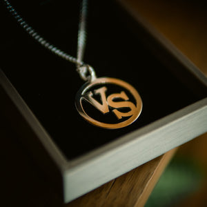 Silver men necklace with initials 