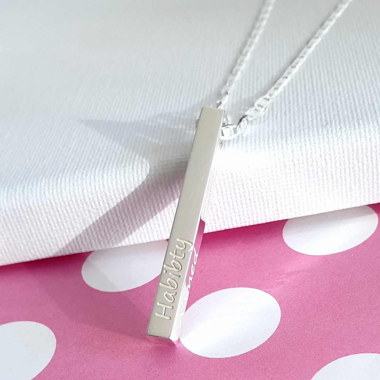 Silver bar necklace for men