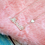 Name necklace with heart in the chain in dubai abudhabi