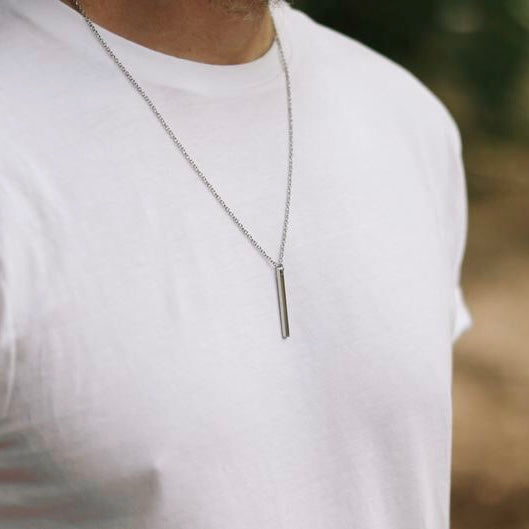 customised Square Bar Necklace with Engraving