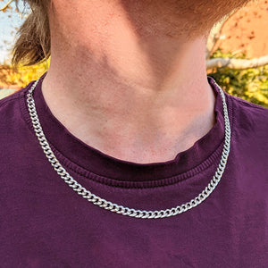 Silver Curb Chain for Men