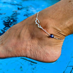Arabic name anklet with blue eye charm
