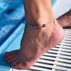 Arabic name anklet with blue eye charm in dubai abu dhabi