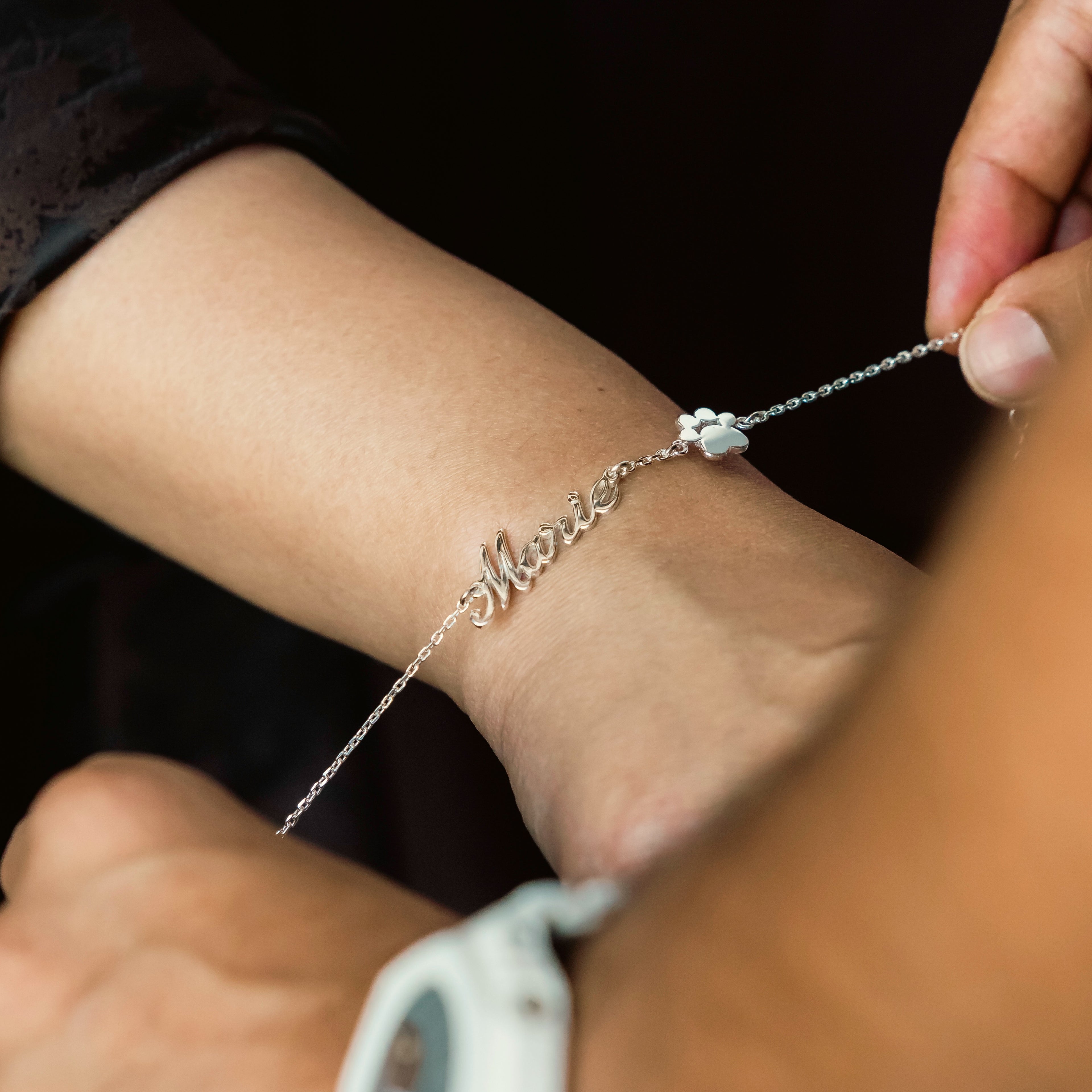 Customized Name Bracelet with Paw shape charm in Dubai Abu Dhabi
