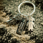 Family key ring for mother with children name 