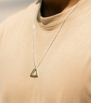 men necklace with Triangle Shape PEndent