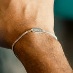 Silver Men Bracelet with names or initials