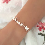 Name Bracelet with butterfly charm - cute gift for girls and children