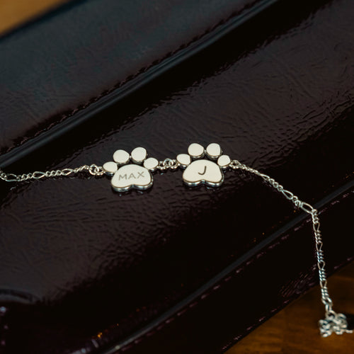 Paws shape bracelet with pets name In Dubai Abu Dhabi