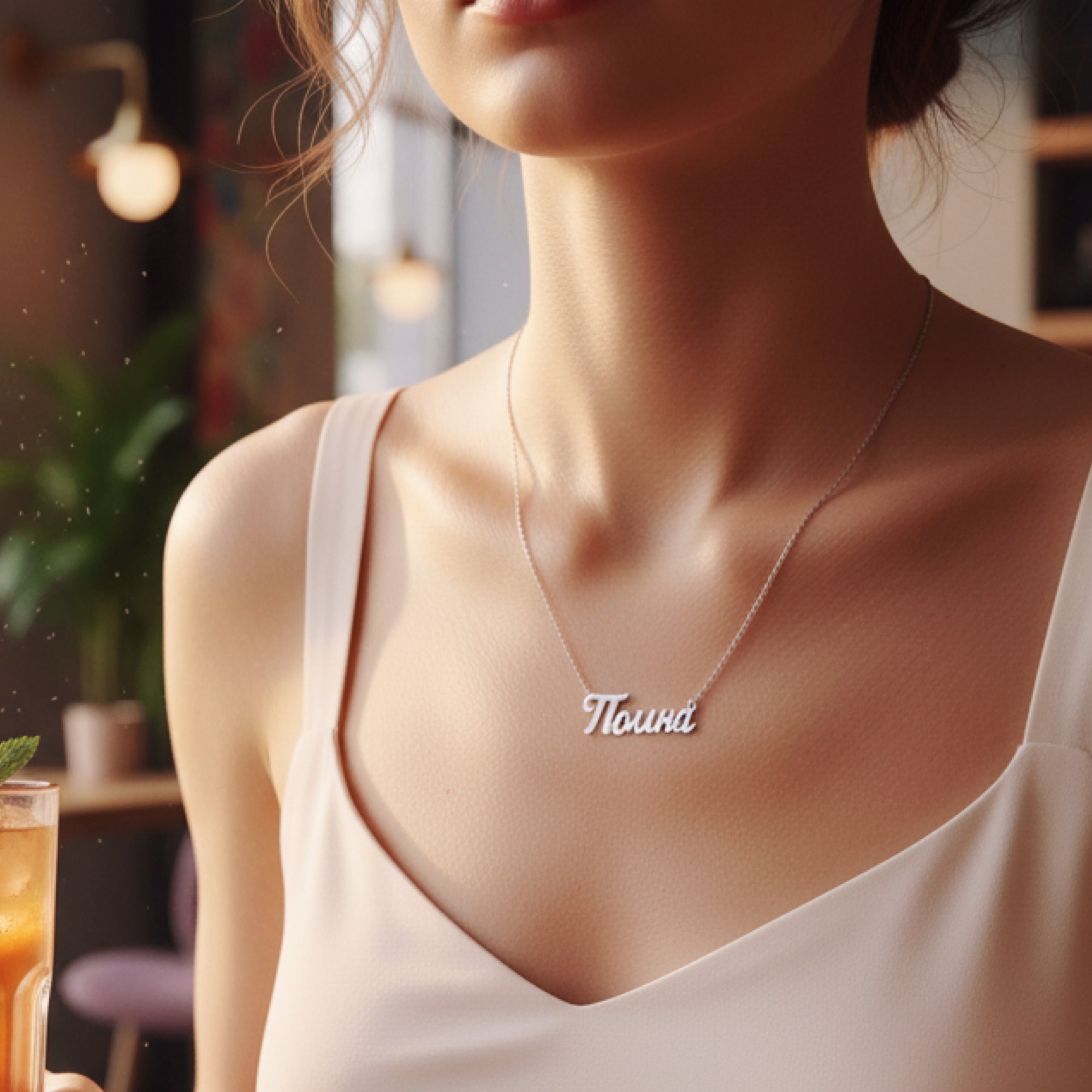 Russian language name necklace in Dubai