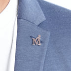 Silver Suitpin with english and arabic letters