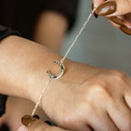 Silver bracelet with horse shoe charm With name in Dubai UAE