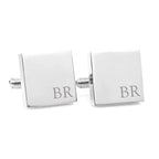 Square shape silver Cufflinks with initials in UAE