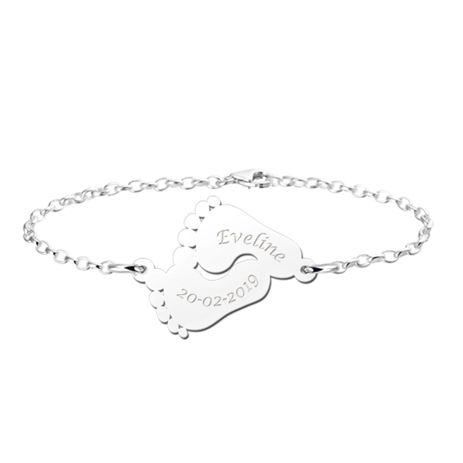 Personalized Baby Feet Bracelet with Engraving